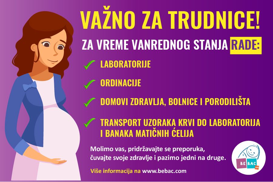 VERIFIED prenatalni testovi rade se po standardnim procedurama i tokom vandrednog stanja, jer predstavljaju važnu medicinsku proceduru